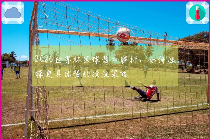 2026世界杯买球盘口解析，如何选择更具优势的投注策略